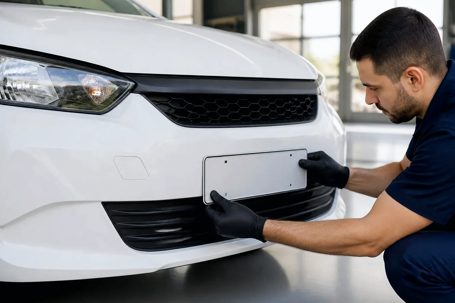 Despachante processando o emplacamento de um carro em Alagoinhas.